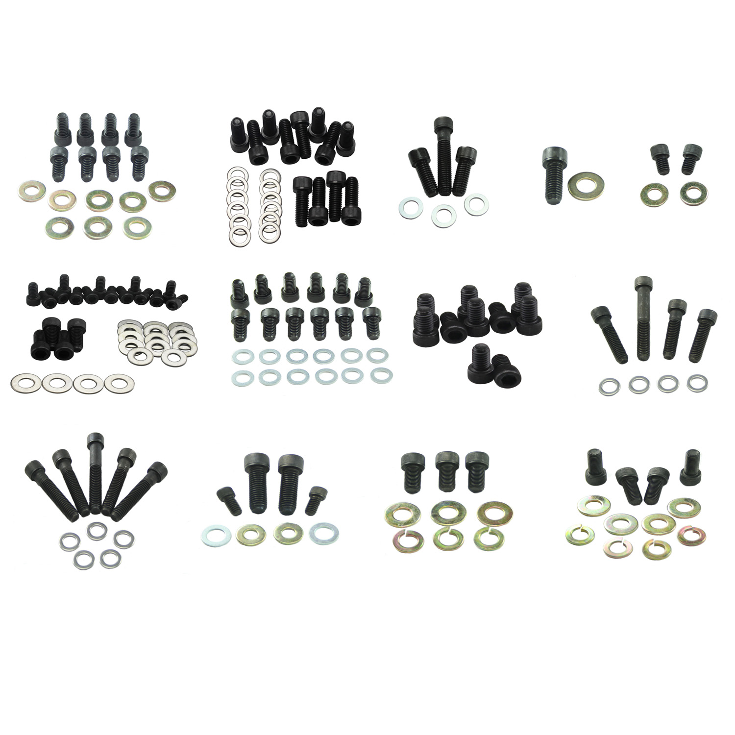 Power Products, Engine & Accessory Fastener Kit, Chev SB, Allen Head, Black Oxide