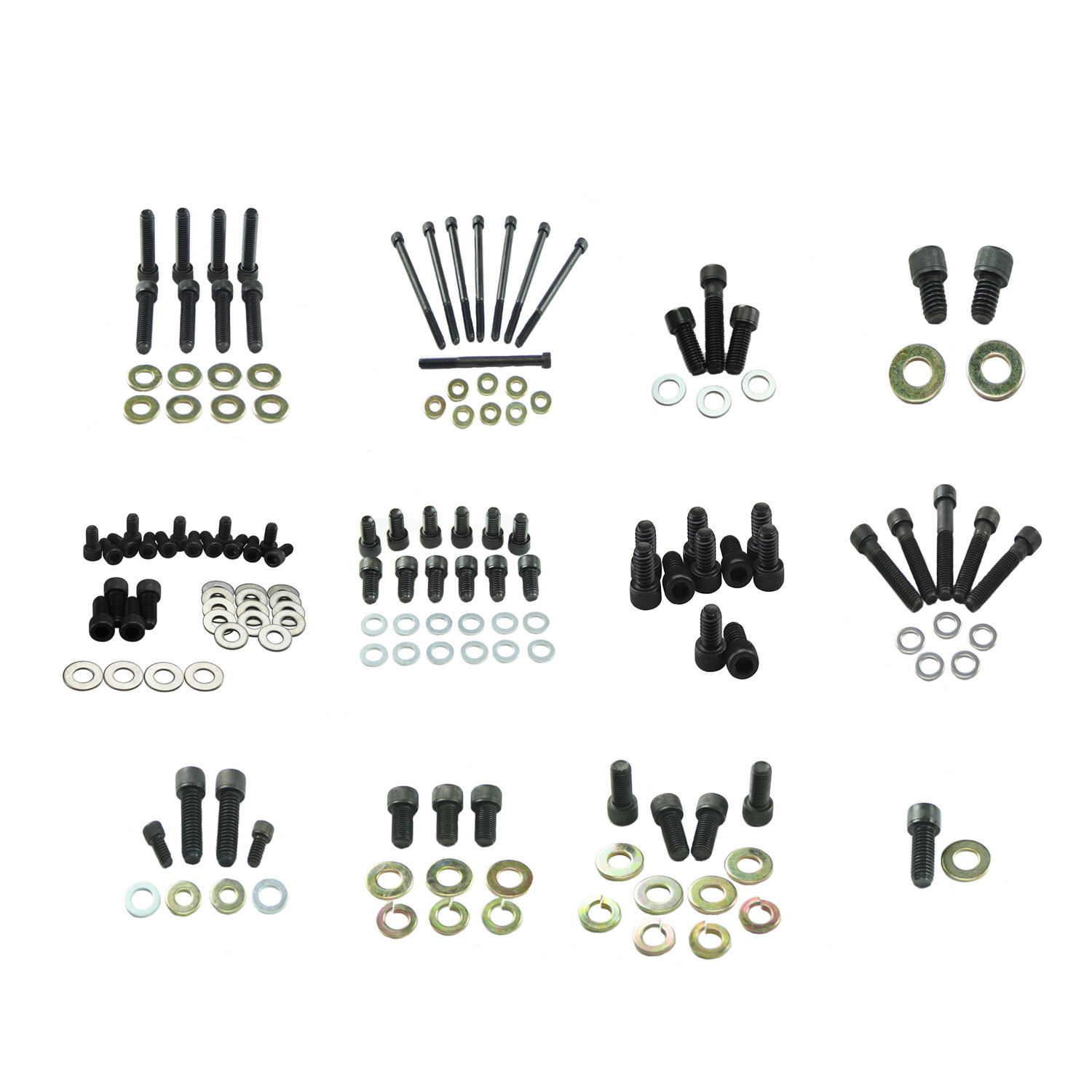 Power Products, Engine & Accessory Fastener Kit, Chev SB Vortec, Allen Head, Black Oxide