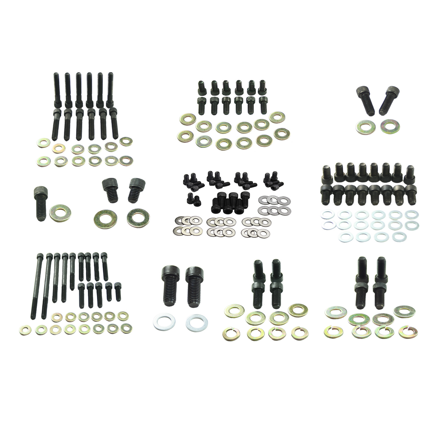 Power Products, Engine & Accessory Kit, Ford 260-302 Driver Side Water Pump Outlet , Allen Head Bolt, Black Oxide, Set
