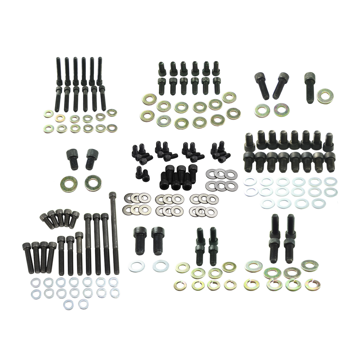 Power Products, Engine & Accessory Kit, Ford 260-302 Pass Side Water Pump Outlet , Allen Head Bolt, Black Oxide, Set