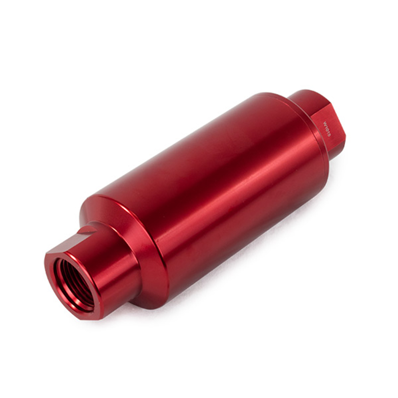 Power Products, Billet Inline Fuel Filters, Red, 10 Micron, 2