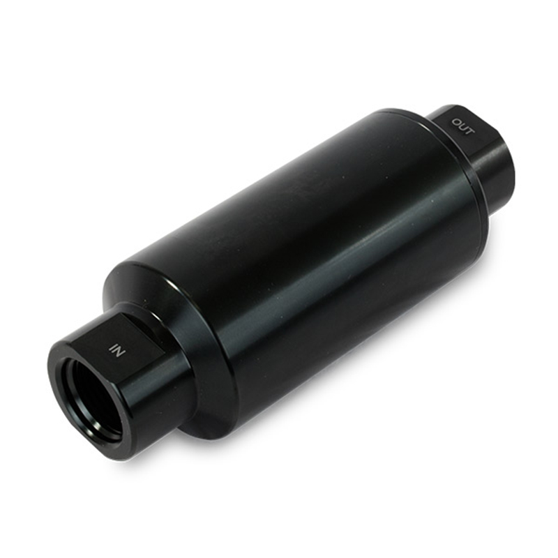 PowerProducts, Billet Inline Fuel Filters, Black, 40 Micron, 2