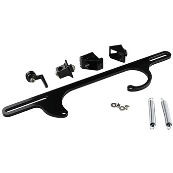 Power Products, Billet Aluminum Cable Bracket, Std. Flange, 4150/4160, Black