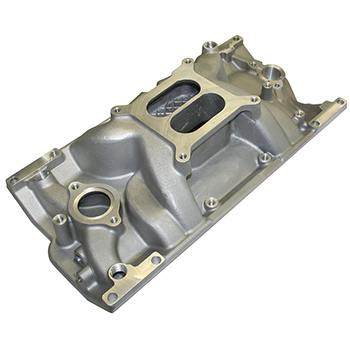 Power Products Dual Plane Intake Manifold, Chev SB Vortec '96 & Later, Satin Finish, 1000-6000 RPM