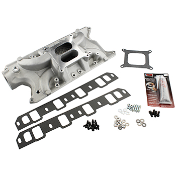 Power Products Dual Plane Intake Manifold, Ford 289-302, Satin Finish, 1000-6000 RPM