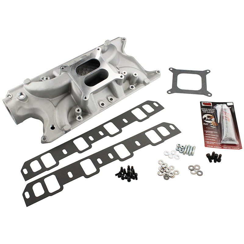 Power Products Dual Plane Intake Manifold, Ford 289-302, Satin Finish, 1000-6000 RPM