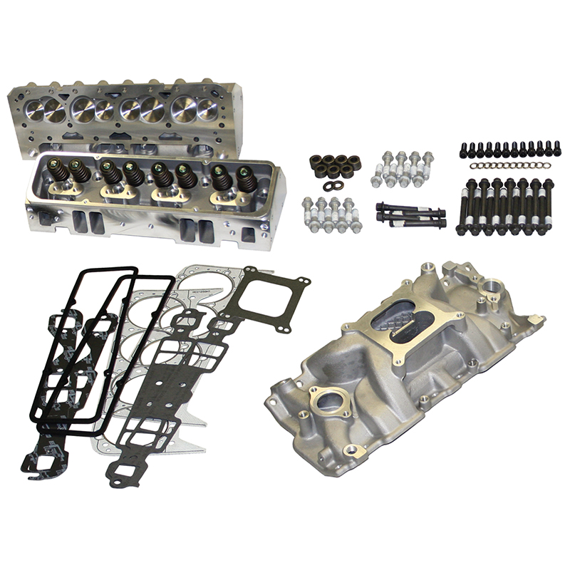 Power Products Top of Engine Kit, Chev SB, 205cc Straight Plug, Dual Plane Intake, 1.250