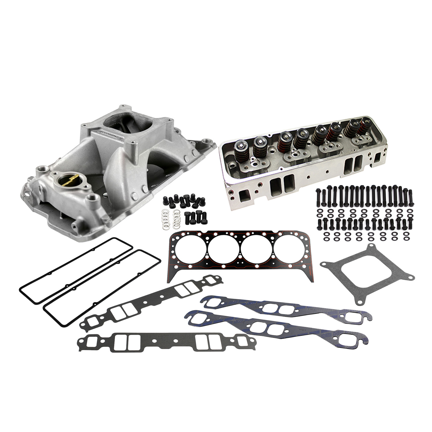 Power Products, Top of Engine Kit, Chev SB 205cc, Striaght Plug, Single Plane Intake, 1.540