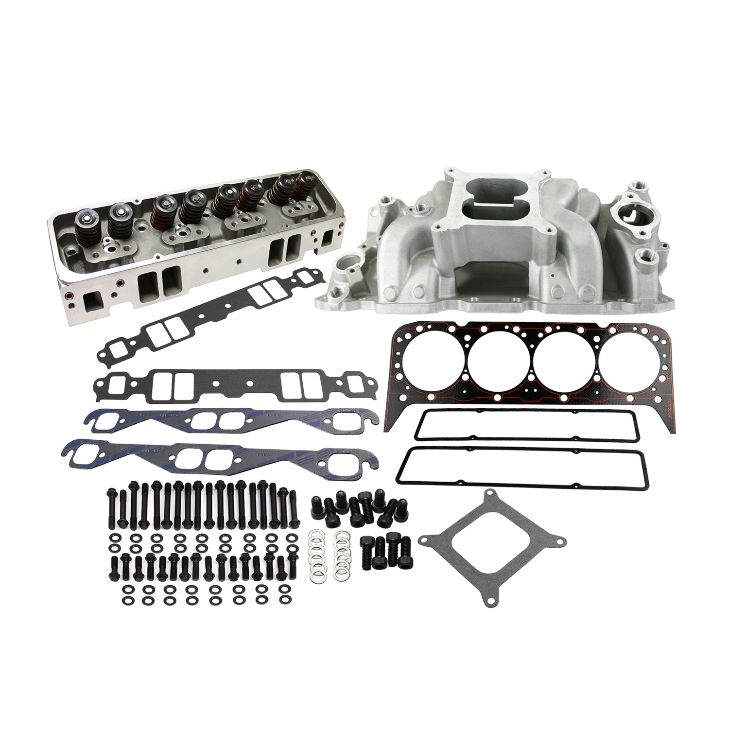Power Products, Top of Engine Kit, Chev SB 205cc, Angle Plug/Air Gap Dual Plane Intake