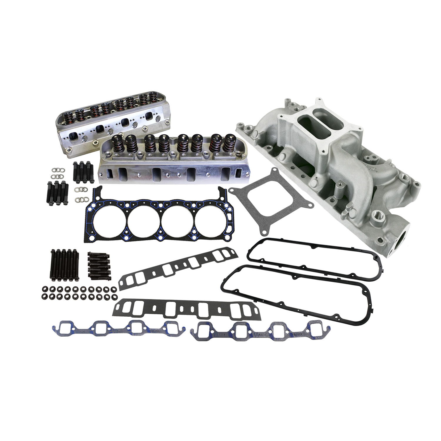 Power Products, Top of Engine Kit, Ford 289-302 185cc, Air Gap Dual Plane Intake, 1.470