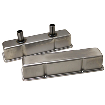 Power Products, Circle Track Valve Covers w/ Breather Tubes, Chev SB, Tall