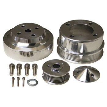 Power Products Serpintine Aluminum 3-pc. Pulley Set, Ford Mustang 5.0L 79-83