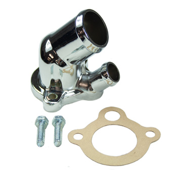 Power Products, Chrome Water Neck w/ Gasket, Oldsmobile V8, Sold as Kit