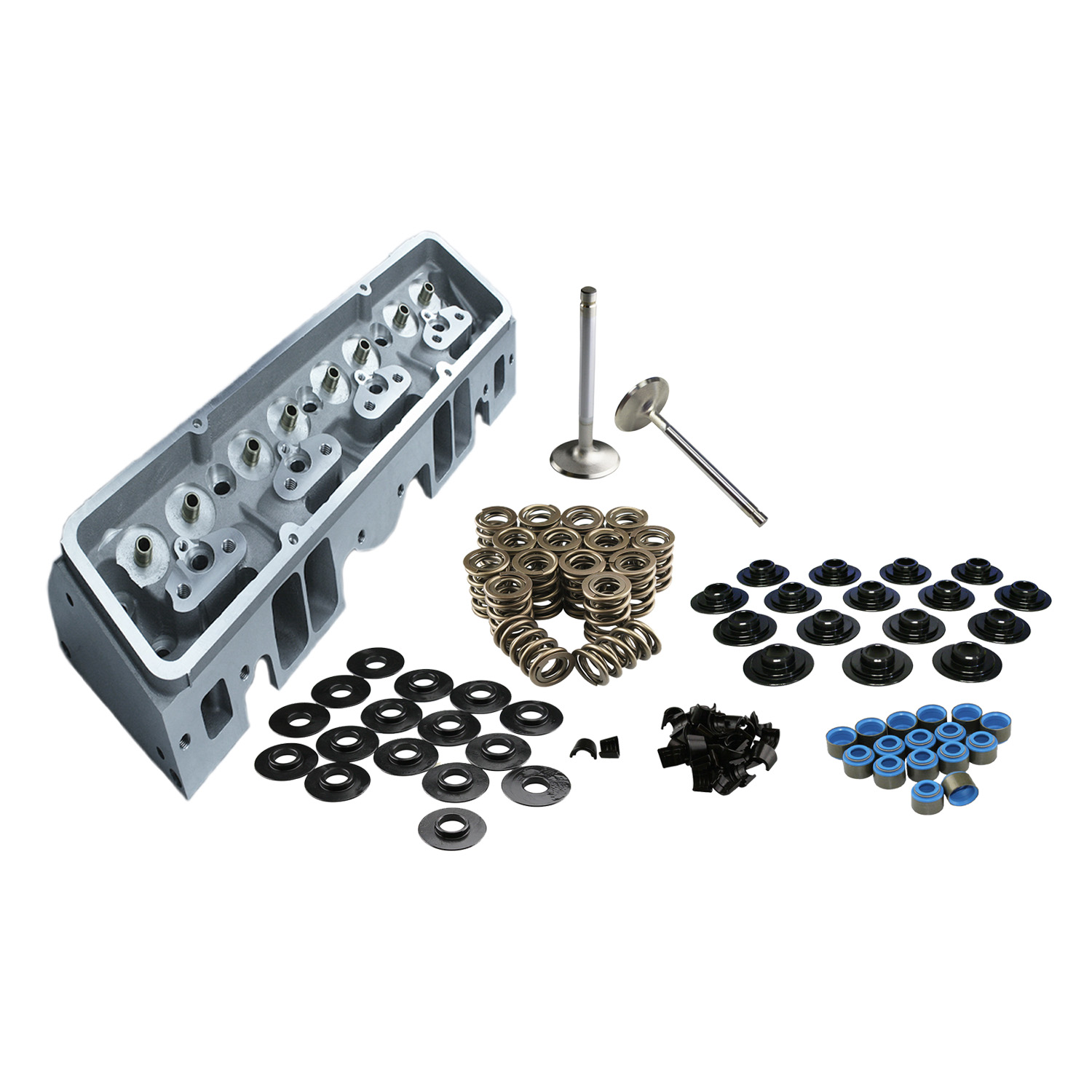 Power Products, Cylinder Head, Chev SB, Aluminum, 220/68cc, Straight Plug, Each