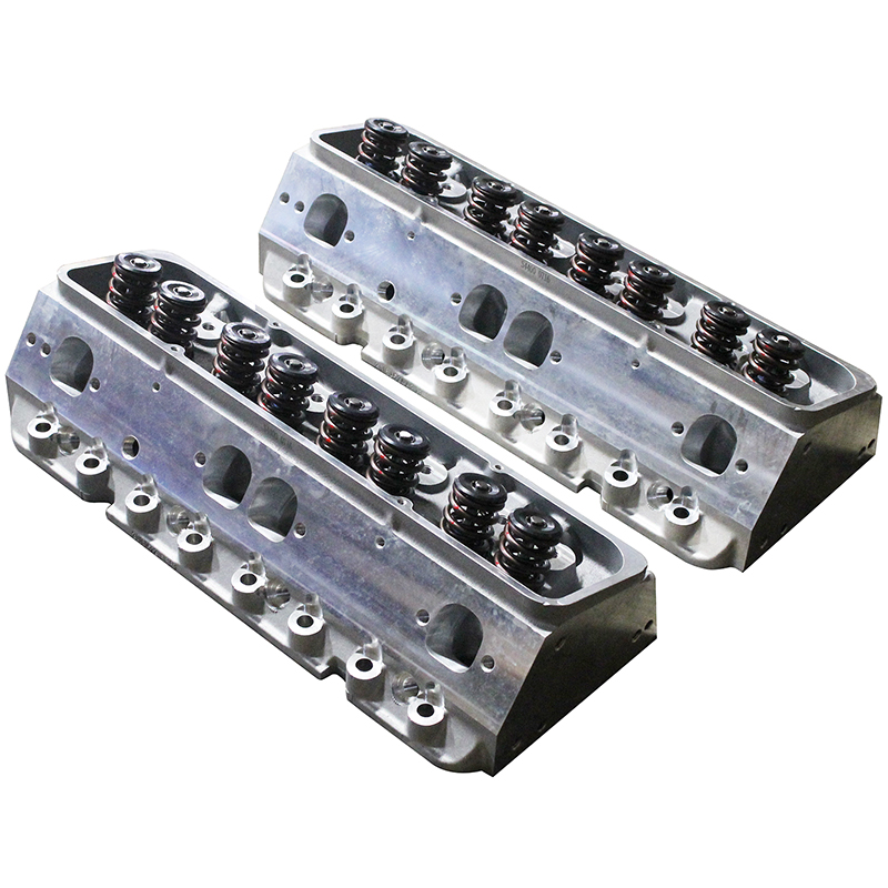 Power Products, Full CNC Ported Alum. Chev SB Head, 210/68cc, Angle Plug, Hydaulic Roller, 2.055/1.600, Pair