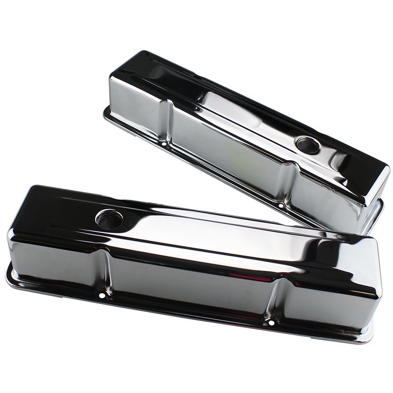 Power Products, Chrome Steel Valve Covers, Chev SB, Tall