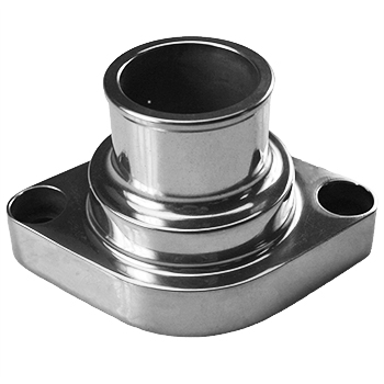 Power Products, Aluminum Swivel Water Neck, Chevrolet Small Block & Big Block, Straight Up, Polished, Sold as Each