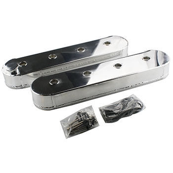 Power Products, Fabricated Aluminum Valve Covers, GM LS, w/o Stands, Polished