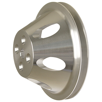 Power Products, Billet Style Aluminum Water Pump Pulley, Chevrolet Big Block, Short Water Pump, Single Groove