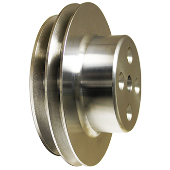 Power Products, Billet Style Aluminum Water Pump Pulley, Chevrolet Big Block, Long Water Pump, Double Groove