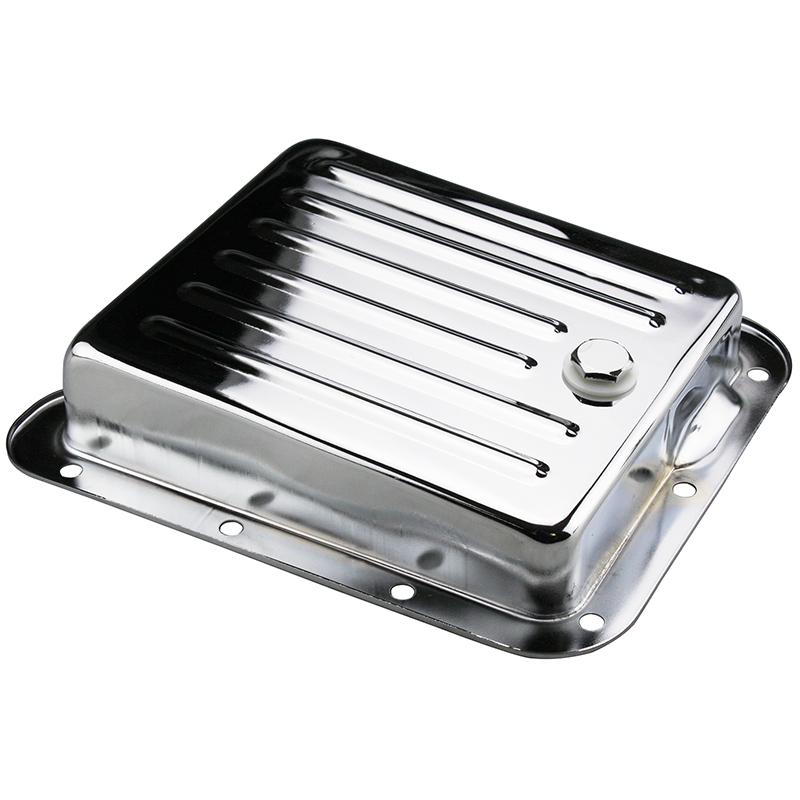 Power Products, Extra Capacity Chrome Transmission Pan, Ford C4, Extra 2 Quarts