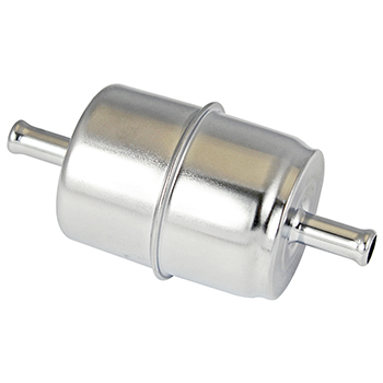 Power Products, Chrome Inline Fuel Filter, 3/8 Inlet/Outlet, Sold as Each