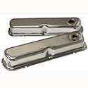 Power Products Chrome Steel Valve Covers, Ford SB,  w/ Baffles