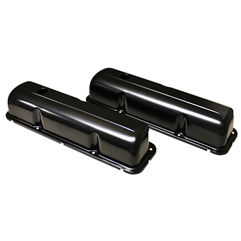 Power Products Satin Black Steel Valve Covers, Ford FE, Black, w/ Baffles
