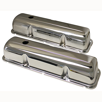 Power Products, Chrome Steel Valve Covers, Ford FE, w/ Baffles