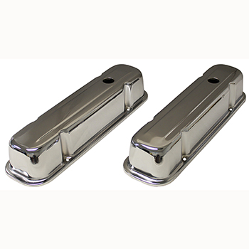 Power Products Chrome Steel Valve Covers, Pontiac V8, w/ Baffles