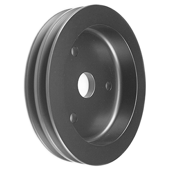 Power Products, Black Billet Style Aluminum Crankshaft Pulley, Chevrolet Small Block, Short WP, Double Groove