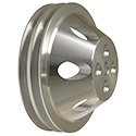Power Products, Billet Style Aluminum Water Pump Pulley, Chevrolet Small Block, Short Water Pump, Double Groove