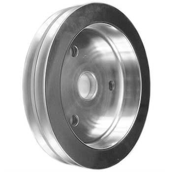 Power Products, Billet Style Aluminum Crankshaft Pulley, Chevrolet Small Block, Short WP, Double Groove