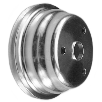 Power Products, Billet Style Aluminum Crankshaft Pulley, Chevrolet Small Block, Long WP, Single Groove