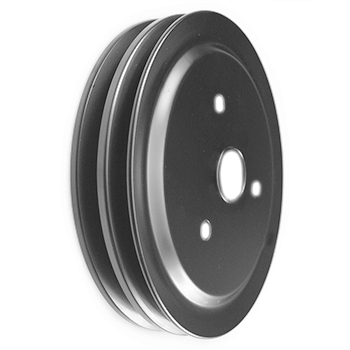 Power Products, Black Steel Crankshaft Pulley, Chevrolet Small Block, Short WP, Double Groove