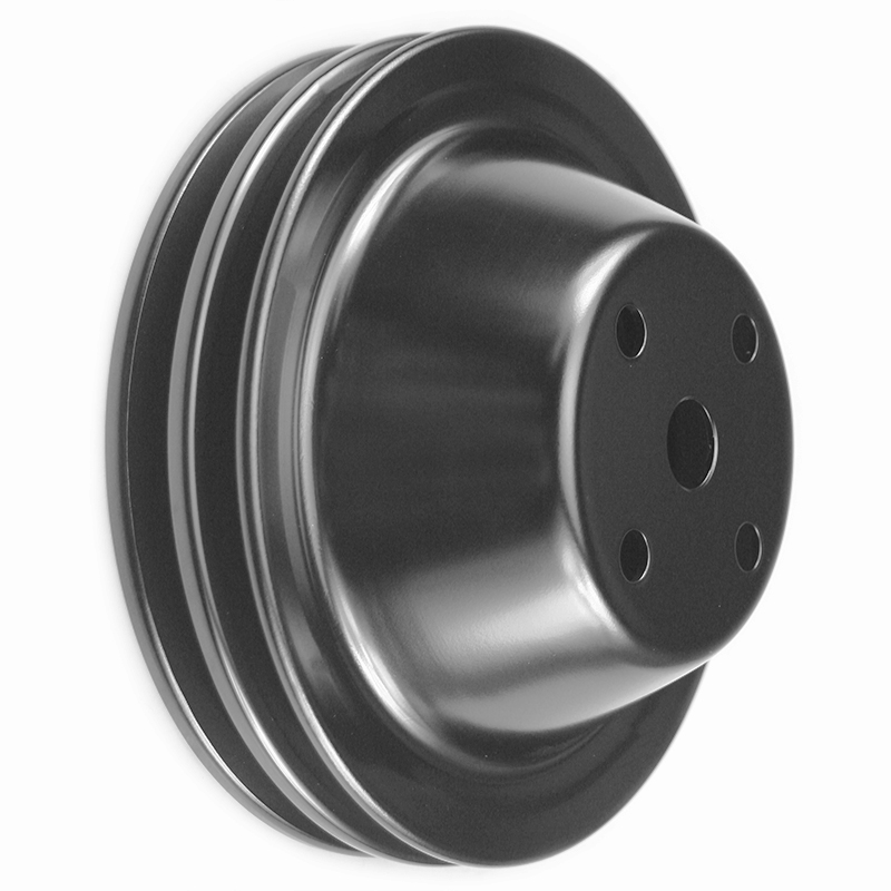 TFI Racing Black Steel Double Groove Water Pump Pulley – Small Block Chevy 265-400