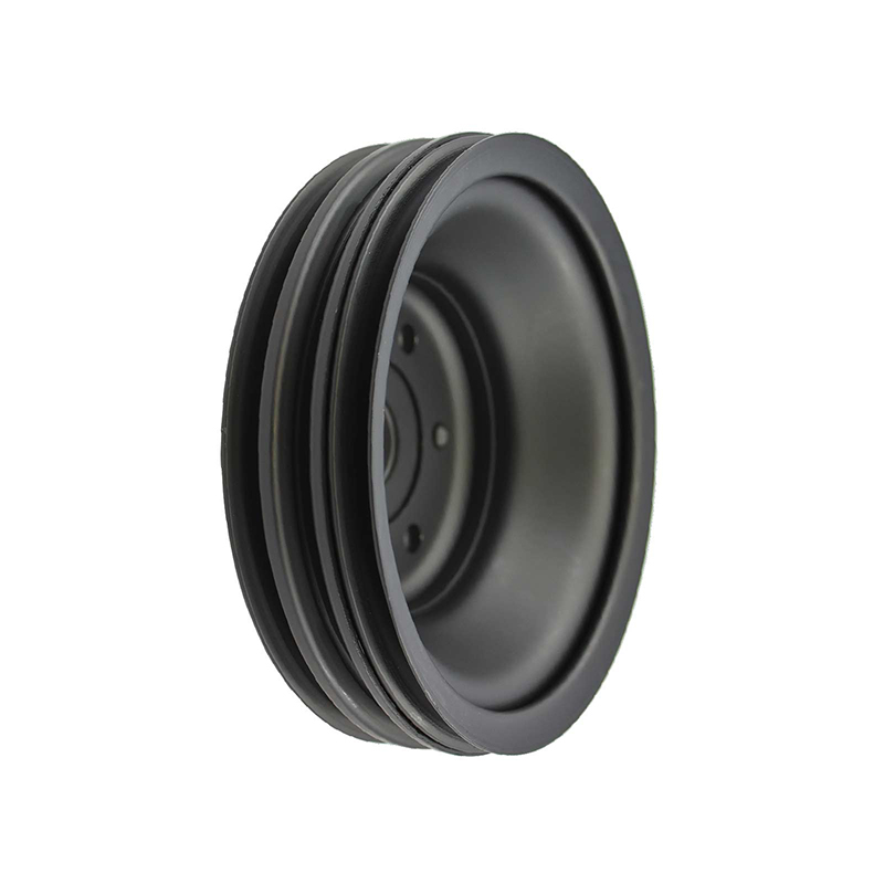 Power Products, Black Steel Crankshaft Pulley, Chevrolet Small Block, Long WP, Triple Groove