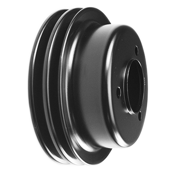 Power Products, Black Steel Crankshaft Pulley, Ford Small Block, 3-Bolt, Double Groove