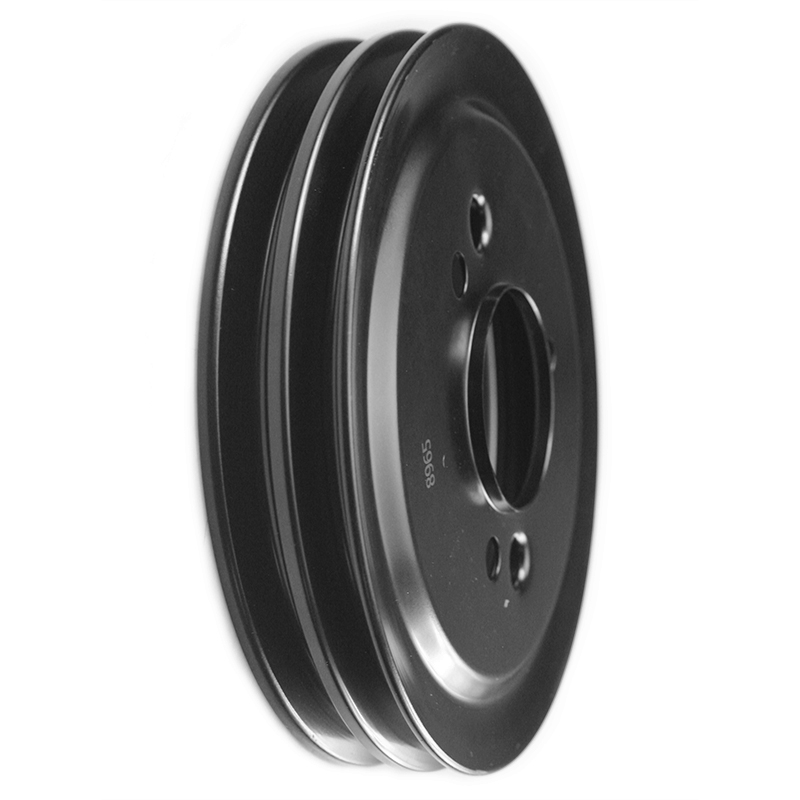 Power Products, Black Steel Crankshaft Pulley, Chevrolet Big Block, Short WP, Double Groove