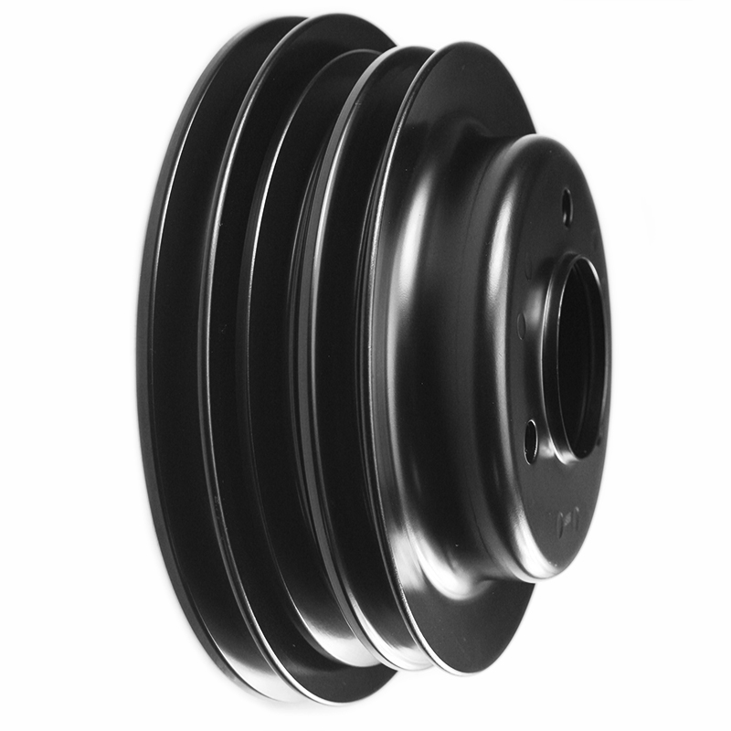 Power Products, Black Steel Crankshaft Pulley, Chevrolet Big Block, Long WP, Triple Groove