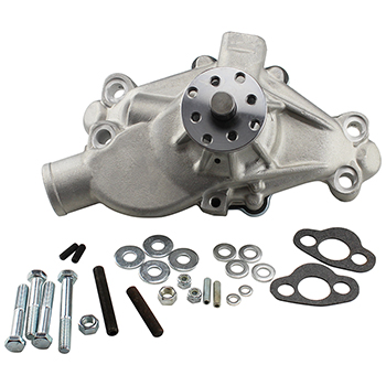 Power Products, Circle Track Aluminum Water Pump, Chevrolet Small Block, Short Style, Sold as Kit