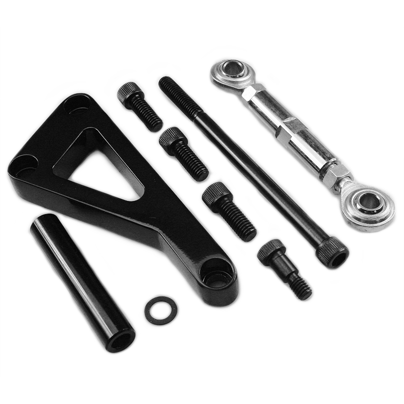 Power Products, Billet Aluminum Alternator Brackets, Chevrolet Small Block, Long Water Pump, Black