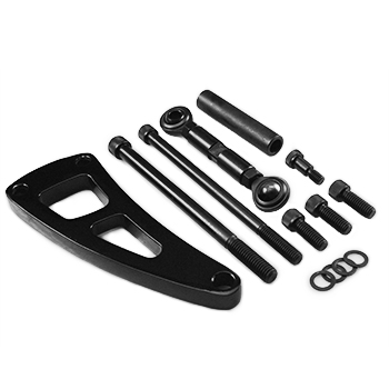 Power Products, Billet Aluminum Alternator Brackets, Chevrolet Big Block, Long Water Pump, Mid Mount, Black