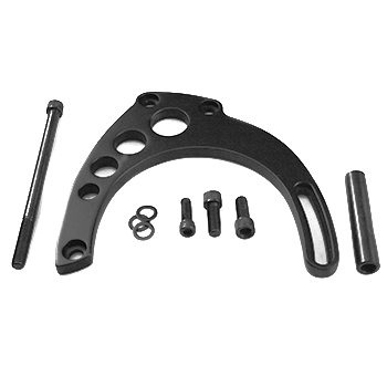 Power Products, Billet Aluminum Alternator Brackets, Chevrolet Big Block, Long Water Pump, Mid Mount, Black