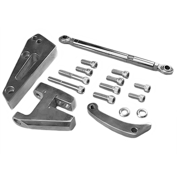 Power Products, Billet Aluminum Alternator Brackets, Chevrolet Small Block, Short Water Pump, Polished