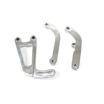 Power Products, Billet Aluminum Power Steering Brackets, Chevrolet Small Block, Long Water Pump, Polished
