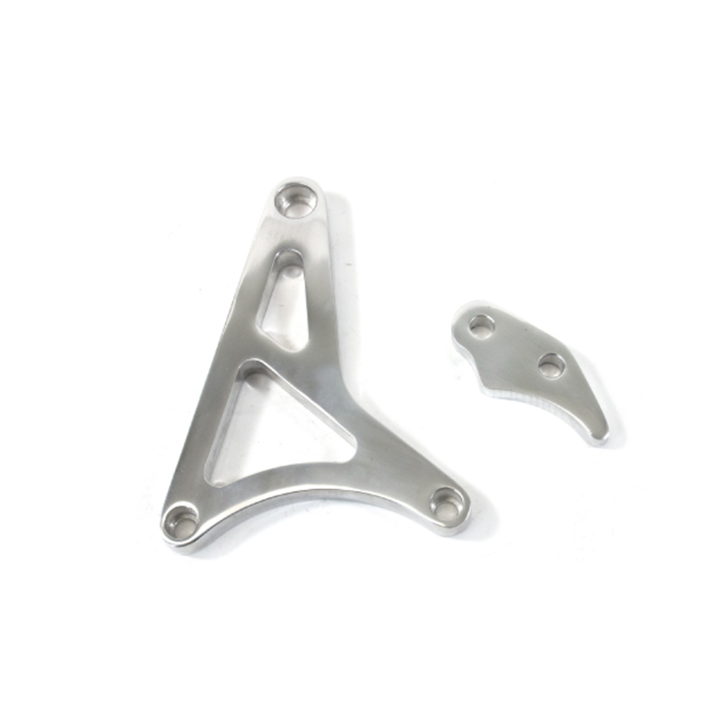 Power Products, Billet Aluminum Alternator Bracket w/ Rod End Adjusters, Ford Small Block 5.0L, Polished, Sold as Kit