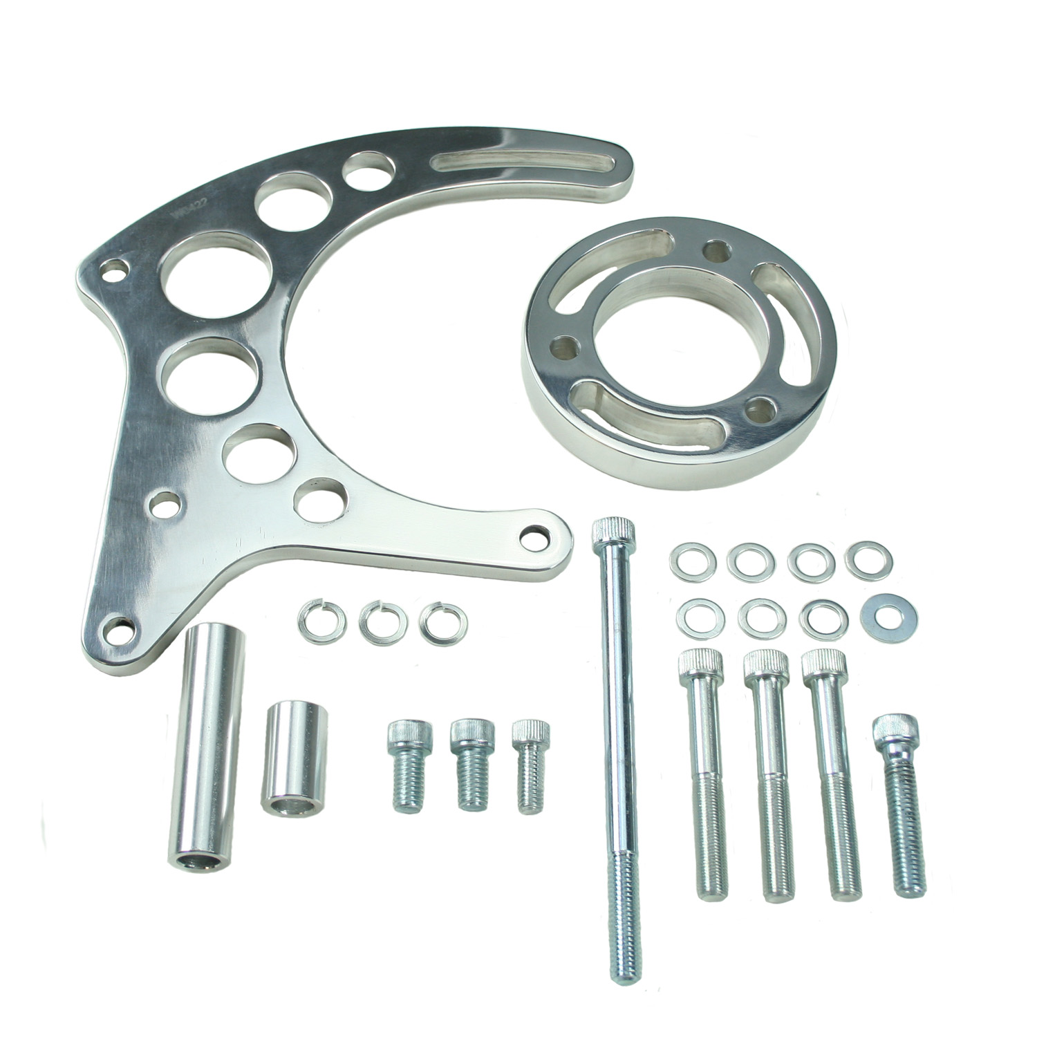 Power Products, Billet Aluminum Alternator Brackets, Chevrolet Small Block, Long Water Pump, High Mount