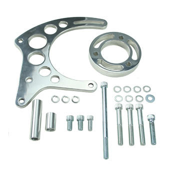 Power Products, Billet Aluminum Alternator Brackets, Chevrolet Small Block, Long Water Pump, High Mount