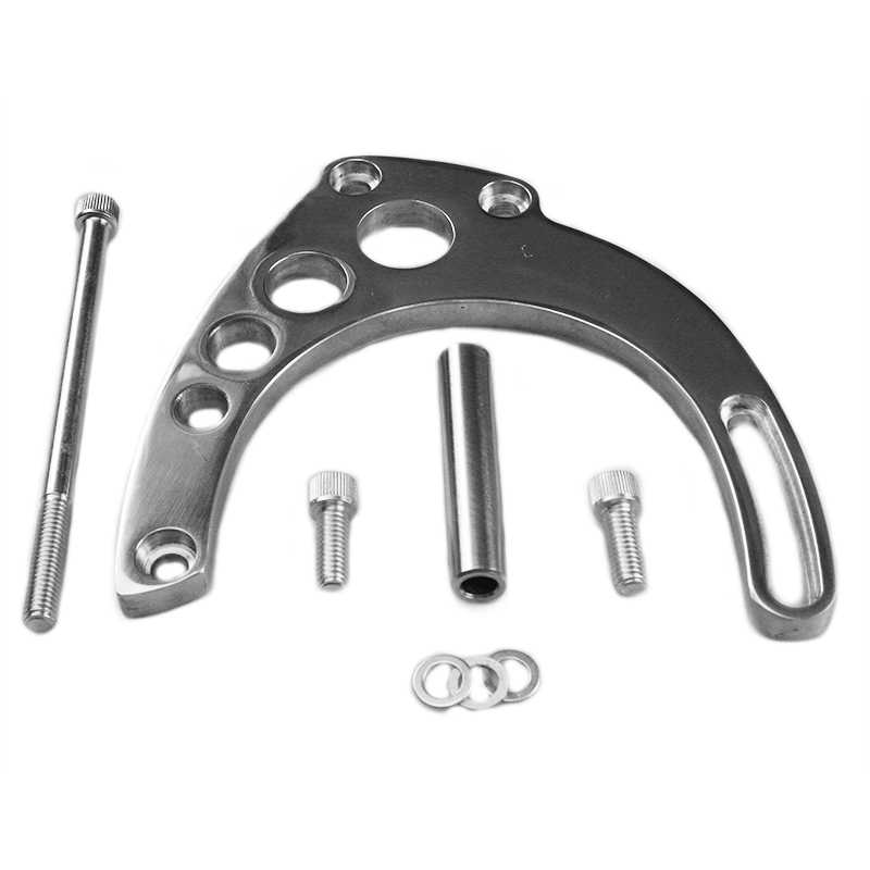 Power Products, Billet Aluminum Alternator Brackets, Chevrolet Big Block, Long Water Pump, Mid Mount, Polished